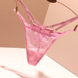 Fongt Thong Trousers Hollow Sexy Transparent Lace Without Trace Buckle Clasp Tight Tray Insightless Trace Ultra-Thin Low-Waisted Trousers Summer
