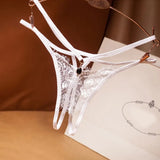sexy thong ladies cross belt ultra-thin hollow temptation panties hot open file t pants eyelash diamond cutout thong