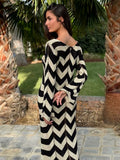 Fongt Style Dress Women's Spring 2025 New Comfortable Leisure Relaxed V-Neck Striped Knitted