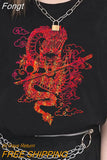 t-shirt goth Top Harajuku tops Butterfly lightning print Loose Short Sleeve kawaii anime t shirt plus size