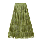 Fongt Folded Tuxedo Skirts Women's Summer New Fried Street Niche Temperament With Thin Half Skirt 0666