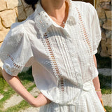 Fongt Style French Shirt Women's Short-Sleeved Summer New Design Sense European Fashion South Oil Women's Striped Shirt
