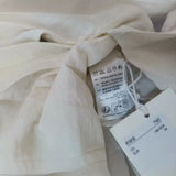 New Leisure Version Vertical Collar Lotus Leaf Trim Pendent Shirt 1214085001-Outfit