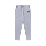 Rainbow Gradient Letter Tiger Head Printing Ins Trendy Sweater Trousers Jogging Suit-Outfit