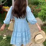 Fongt Dress Women's New French Temperament Thin Design Small V-Neck Lace Single-Drace Ponoved Skirt