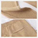 Women's Thicken Knit Pants Casual High Waist Warm Knitwear Jogging Trousers Winter Solid Chic Loose Harem Ankle-length