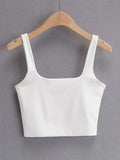 Fongt Temperament Sexy Back Double Small Vest Summer Women's New Pure Color Versatile Short Sleeveless Jacket-Outfit