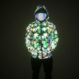 2024 New Original Mushroom Dazzle Color Reflective Jacket Men's Colorful Laser Hooded Jacket-Outfit
