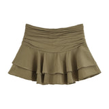 Fongt Homemade New Women's Oceanic Folding Laminated Mid-Rise Skirt 4661504