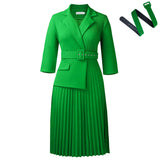 Fongt Women's Autumn And Winter Women's Suit And Collar Temperament Pressure Skirt African Dress