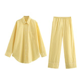 New Striped Casual Loose Shirt 3217253 Trousers 6929414-Outfit