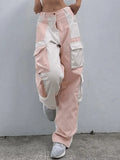 Patchwork Corduroy Cargo Pants-Outfit