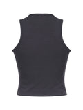 hip hop tank top with round neck and letter