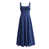 Trendy Girls' Sling Dress In Summer, The New Low-Cut Straps Show A Skinny Medium-Length Skirt.-Outfit