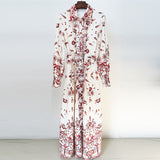 Fongt Spring And Summer New Star Fashion Holiday Casual Printed Shirt Long Dress Long Dress