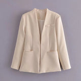 New Multi-Color Solid-Color Slimming Simple Leisure Suit Jacket 2274773-Outfit