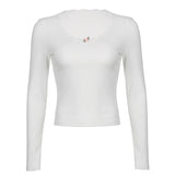 Lace Trim White Ribbed Knit Top-Outfit