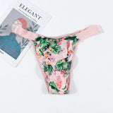 Silk Scarless Thong Women's New Printing Low-Waist Sexy T-Pants Hot Seduction Yoga Invisible Pants