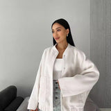 Fongt Years Of Autumn And Winter New Loose Leisure Collar Big Pocket Solid Women's Coat