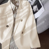 Fongt And Autumn Small Suit Jacket Female 2024 New Korean Version Net Red Temperament Small Purple Pink Suit Female-Outfit