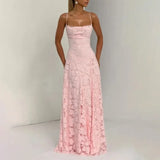 Fongt Vacation Dress Women's New Summer 2025 New Sexy Embroidery Nets Stitched Design Sensing Long