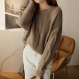Fongt 2025 Mahjong Sweater New French Vintage Long Sleeve Knitted Fashion T-Shirt Loose Bottom