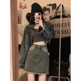 Fongt Fashion Suit Women's Short Jacket Jacket Autumn New Package Hip Skirt Temperament Skirt Two Set-Outfit