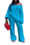 Fongt New Women's Wear Casual Solid Color Loose Knit Suit-Outfit