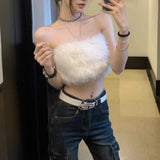 Plush With A Short Thoracic Blouse Wrapped In A Thoracic Coat In Autumn Without A Shoulder Strap Inside Sexy Hot Girl Wearing The