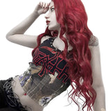 Dark Wind Summer New Gothic Print Hit Nail Tight Beauty Back Suspenders-Outfit