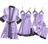 Fongt Woman Sexy Pajamas Four-Piece Korean Set Of Hanging Pajamas Women Homewear With Chest Pajamas Pajamas Pajamas