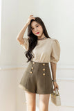 Women's Pants 2022 Summer Stretch Button Up Wide Leg Pants Women's High Waist Suit Short Women Solid Zipper Basic Sexy Shorts