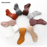 0 to 6 Yrs Cotton Double Needle Tights For Children Spring Autumn Winter Pantyhose Boys Girls Solid Candy Color