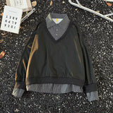 Fongt Bubble Leather Locomotive Jacket Loose PU Leather Coat Oversize New High-End Simple Autumn Coat