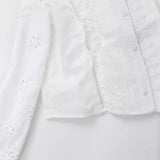Spring New Women's Fashion Leisure Hollow Embroidered Shirt 8741047-Outfit