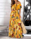 Ruffle Bohemian Sexy Casual Elegant