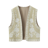 Fongt 2025 New Women's Clothing Embroidered Tard Vest
