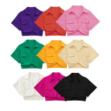 Fongt 2025 Color Elastic New Women's Knot Short Shirt Linen Blend