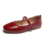 Fongt Word With Sweet Gentle Wind Flat Shoes Spring And Autumn New Square Single Shoes College Mary Jane Dress Shoes