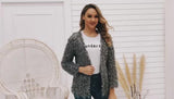 Women's Autumn Coat Long-Sleeved Cardigan Medium-Length Plush Jacket-Outfit