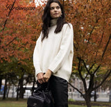 turtle Neck Solid Cashmere Sweater Women Elegant Soft Warm Female Knitted Pullovers Basic Loose female