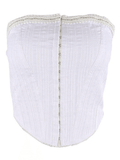 Lace Trim Strapless Corset Top-Outfit