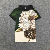 Summer New Floral Short Sleeve Vintage Blouse Turn Down Collar Shirt Blusas Feminino Ladies Blouses Womens