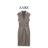 Fongt Homemade New Women's Classic Pearl-Blobuted Shirt Dress 3644176