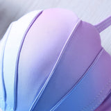 Push Up Bra Gradient Seashell Bikini Swimsuit Top Mermaid Swim Tops Push Up Bathing Suit Tops Without Boys Swimming Shorts-Outfit
