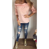 2017 New Women Blouse Puff Sleeve Slash Neck Soild Shirt Strapless Off Shoulder Ruffles Feminine Blouses Ladies