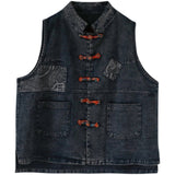 Fashion Style Vest Vintage Sleeveless Plus Size