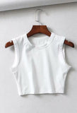 Yoga Solid Cropped Tank Top-Outfit