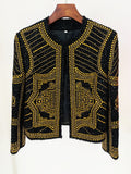 STREET Newest F/W 2022 Designer Fashion Women Stunning Metal Rivet Beaded Tweed