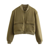 Fongt Women's New Large Pocket Bomber Jacket In Spring